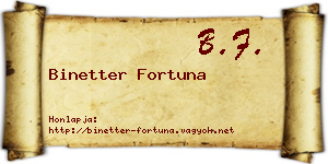 Binetter Fortuna névjegykártya